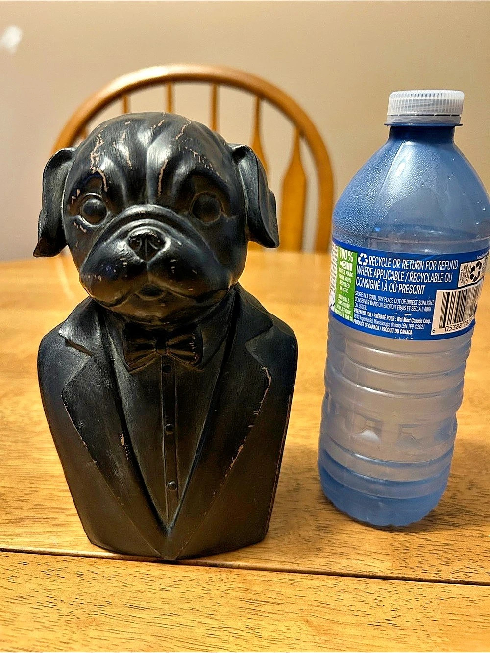 Dog Bust Sculpture Black Decor